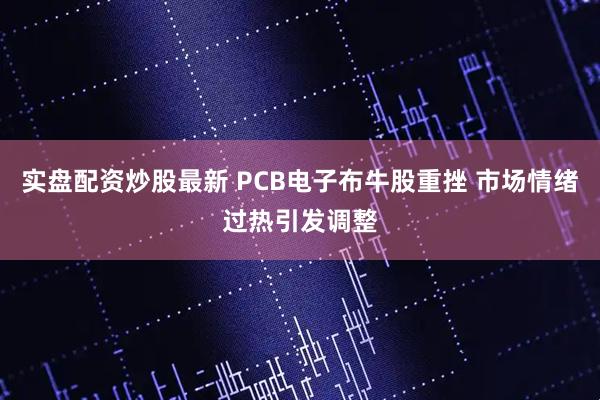 实盘配资炒股最新 PCB电子布牛股重挫 市场情绪过热引发调整